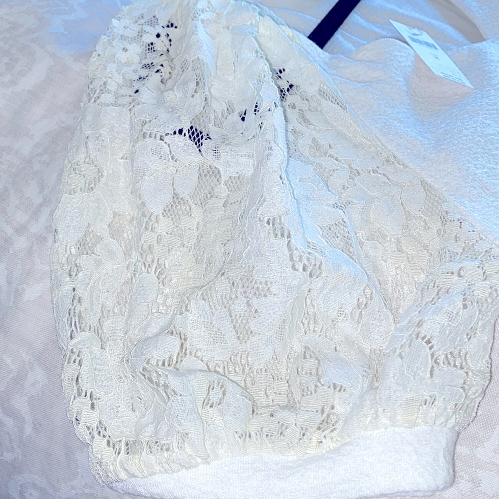 anthropologie sunday in brooklyn lace white blouse M NWT - Picture 10 of 10